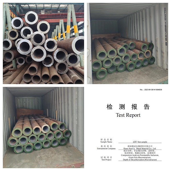 Precision-machined 4140 alloy steel bars stacked and wrapped for export by SHUNFU METAL